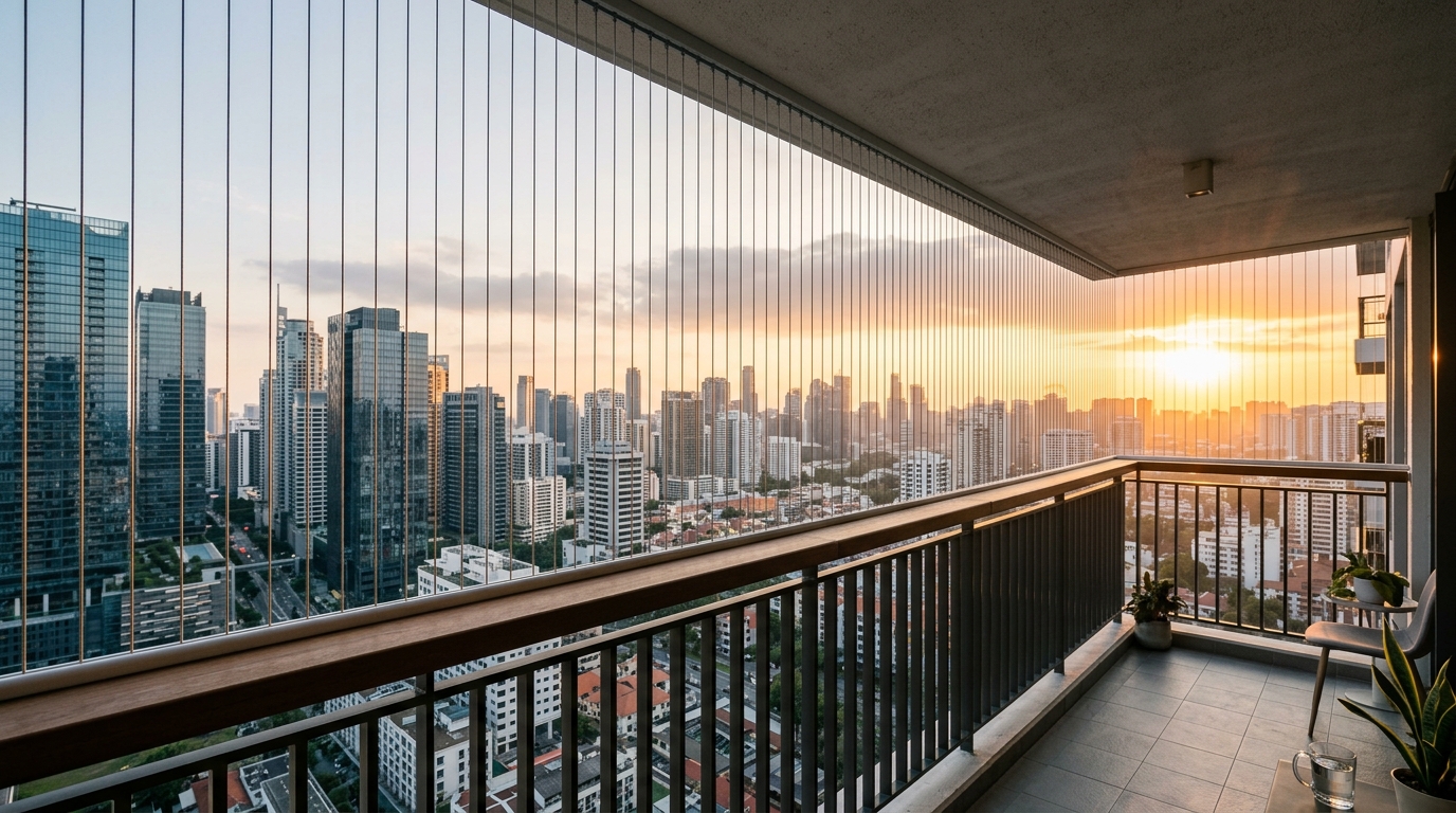High-Rise Window Invisible Grills